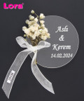 Kuru Çiçekli 6cm Şeffaf Hediyelik - 29336
