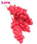 13cm Parlak Kırmızı Renkli Yapay Kokina Berry Dalı - 85023