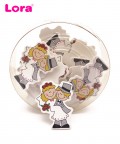 24adet Ahşap Gelin-Damat Sticker - 98613