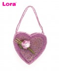 10lu 8cm Hasır Kalp Sepet - 98625