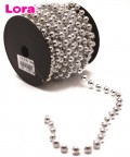 8mm Parlak Gümüş Boncuk Garland (9.5Metre) - 99119