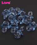 2.5cm Akrilik Şeffaf Mavi Emzik 10 Adet