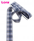 25mm Lacivert Ekoseli Yılbaşı Kurdelesi(5Metre) - 99460