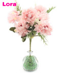 30cm 7 Kafalı Yılbaşı Pembe Renkli Yapay Vazo Çiçeği