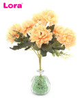 30cm 7 Kafalı Yılbaşı Somon Renkli Yapay Vazo Çiçeği - 99526